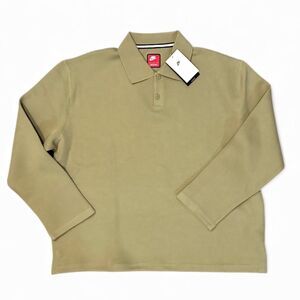 Nike Tech Fleece Reimagined Polo Mens Small Long Sleeve Olive FZ7570-276 NWT